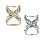 2 PCS Fashion Scarf Clips Scarf Ring Buckle Rhinestone Scarf Ring Buckle Silk Scarf Clasp Clips for Women Lady Girls