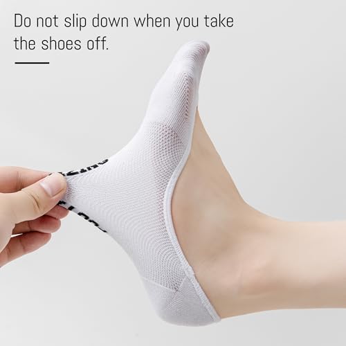 FOOT AMAZING Women's No Show Liner Socks 8 Pairs Low Cut Non Slip Hidden Invisible Socks for Flat Boat (9-11, 8 Pairs (White)) — view 4