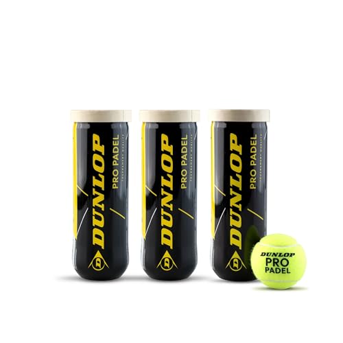 DUNLOP Pro Padel – Padel Bälle für Wettkämpfe und Turniere (1x3er Dose)