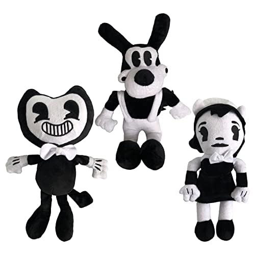 3PCS Bendy and The Ink Machine Plush Toys Bendy Doll Cute Game Horror Plush Soft Stuffed Animals Plush Toys for Kids and Game Fans