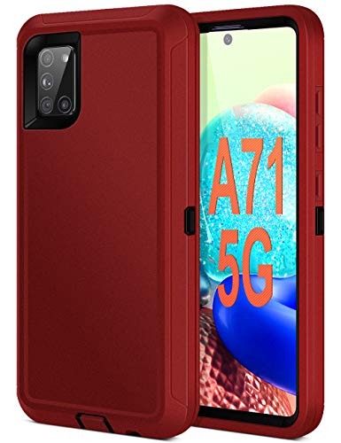 Jelanry for Samsung A71 5G Case Heavy Duty Protective Shell [Not for Verizon A71 5G UW] Shockproof Sports Anti-Scratches Cover Non-Slip Bumper Hybrid Phone Case for Samsung Galaxy A71 5G Red/Black