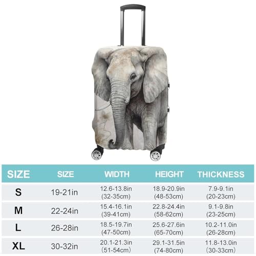 Animals Cute Elephant Travel Luggage Cover Anti-scratch Suitcase Cover Elastic Suitcase Protective Cover Fits 19-32 Inch Luggage L2