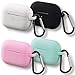 homEdge Funda Protectora de Silicona para AirPods Pro, 4 Paquetes de Funda Protectora de Ajuste [LED Frontal Visible] con Clip en Forma de D Compatible con Apple AirPods Pro
