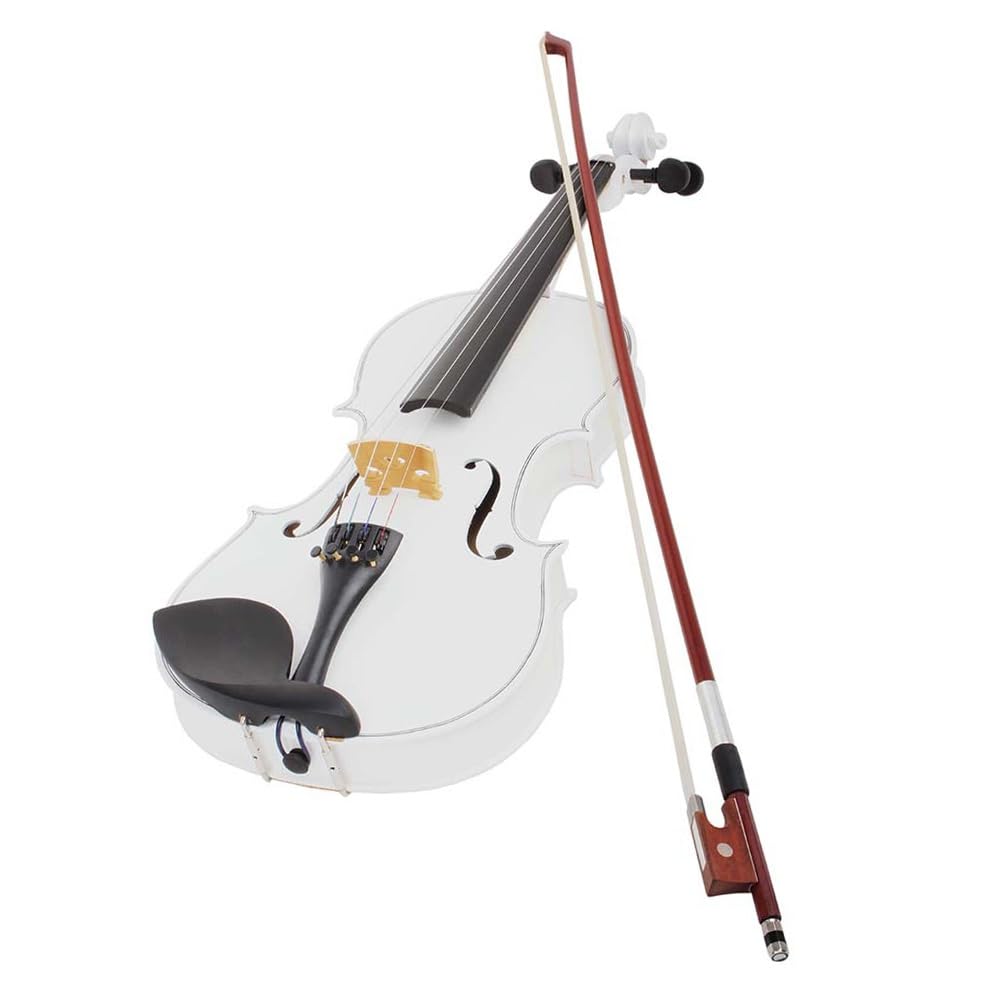 Violino Violino Popolare In Legno Massello Principiante Adulto Che Suona Il Violino 4/4 Violino(White)