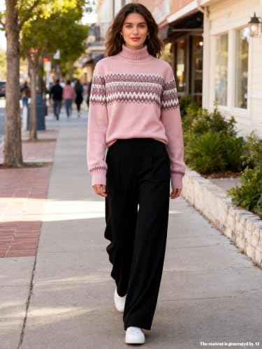 Image of SANGTREE Women's Turtleneck Sweaters Long Sleeve Pullover Tops | Breathable Lightweitht Fabric| Fall Winter Fashion Outfits| Perfect for Daily,Office,Vacations,Holiday,Family Gatherings Etc.
