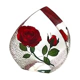 Figuras Artísticas De Resina: Rosa En Resina, Rosa Preservada, Recuerdo De Resina para Siempre, Artesanías De Rosas Reales | Decoración De Escritorio Portátil Safe Forever Roses para Cumpl