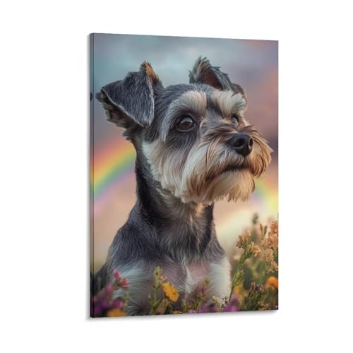 Impression sur toile Schnauzer 40x60cm haute définition pour mur