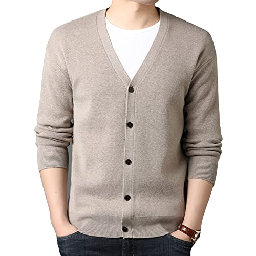 Cardigan pour hommes en tricot de couleur unie coupe décontractée