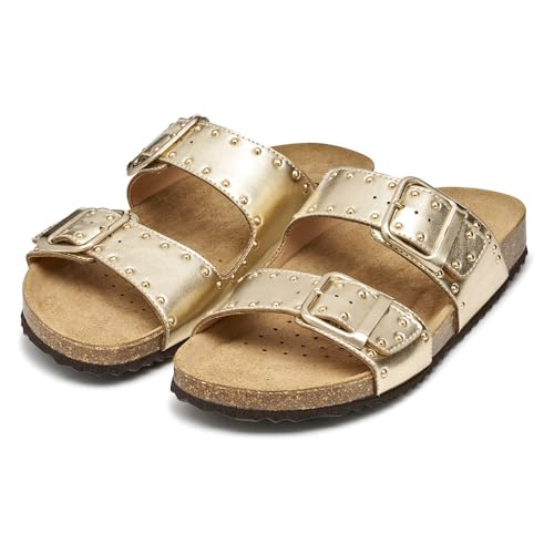 Geox Para Mujer. D55Y3I 000BN Sandalias De Piel Brionia Dorado (36), Plano, Ninguno, Casual - 7