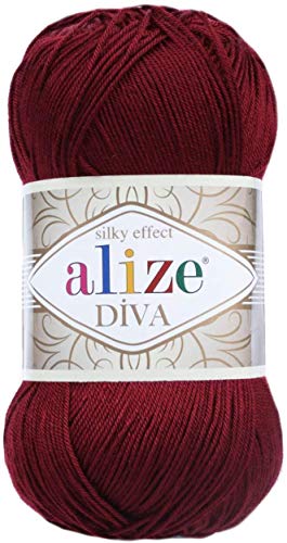 Image of 4 Balls Hand Knitting Yarn 100% Microfiber Acrylic Yarn Alize Diva Silk Effect Thread Crochet Art Lace Craft Lot of 4 skeins 400gr 1532yds (57)