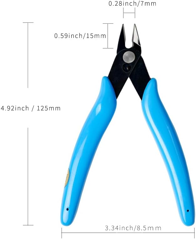 LB2 5 Inch Model Nipper, Plastic Model Tools for Beginners, Sharp Blade Gundam Nipper with Non-Slip Grip, Spure Cutter for Electronics, Gunpla Model Building, Jewelry (Sky Blue)