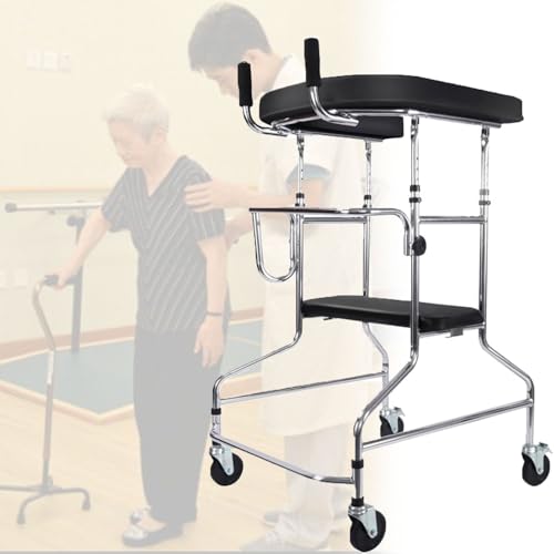 JOSBY 高さ調節可能 メディカルウォーカー 転倒防止 歩行補助 障害者用 片麻痺リハビリスタンディングフレーム ダブルアームサポートウォーキングフレーム 4輪ローレーター 高齢者直立姿勢