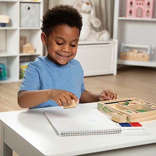 Melissa & Doug Wooden Stamp Set: Dinosaurs - 8 Stamps, 5 Colored Pencils, 2-Color, Arts And Crafts, Washable Ink Pads, Stamps For Kids Ages 4+ #TOP5