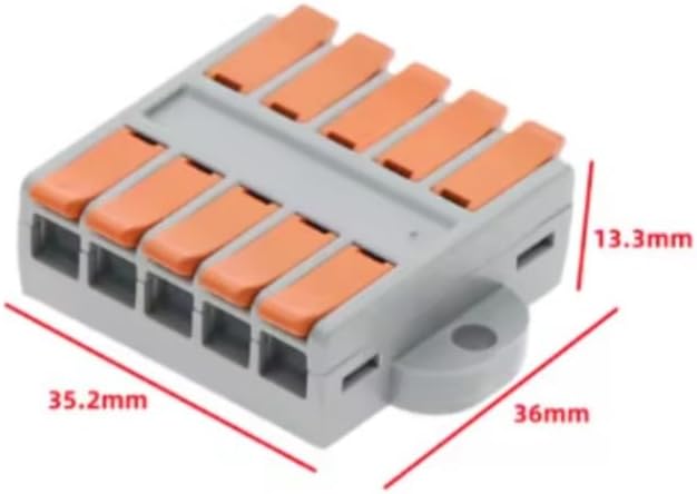 40A Fast Docking Conductor Wire Connectors Fixing Hole Cable Wiring Connector Push-in Terminal Block 0.5-6.0mm²(5P)