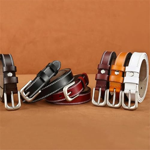 Women’S Fashion Vintage Split Leather Pin Buckle Casual Waistband Belt Solid Narrow 2.3Cm3