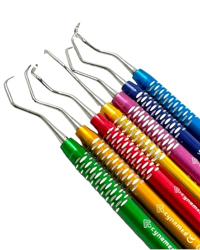 Cynamed GRC-01 Gracey Curette Multicolor Scaler 7Pc High Quality Periodontal Dental Instruments thumb #5