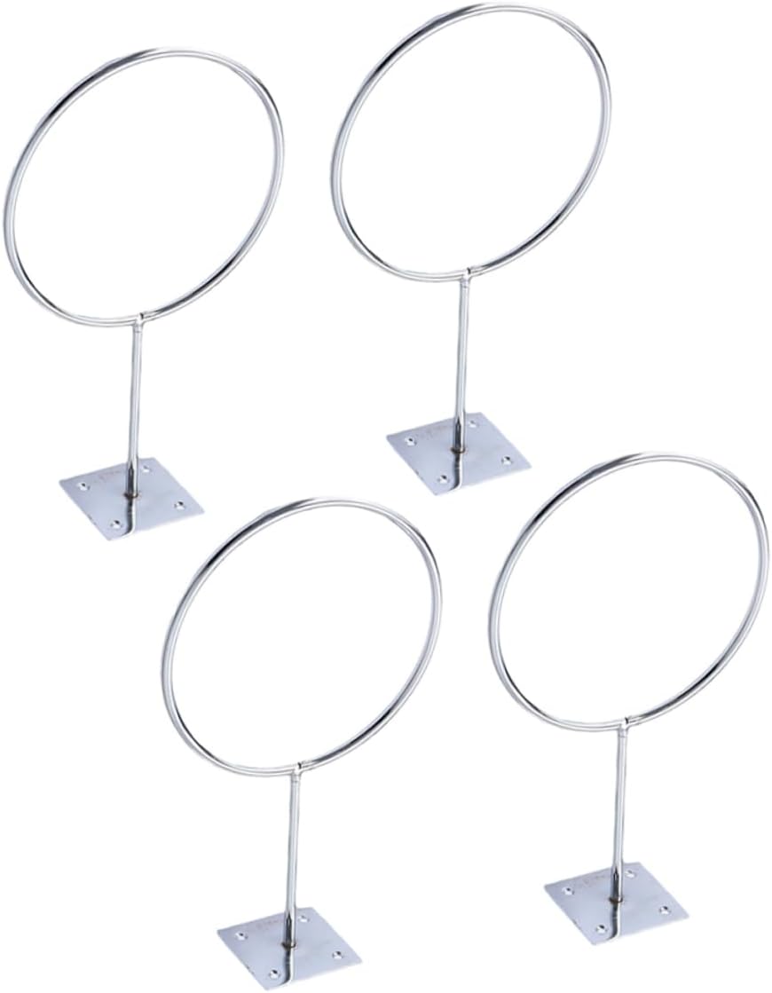 4Pcs Wall Mounted Iron Ball Rack Holder for Basketball Soccer Volleyball and Exercise Balls Durable Storage for Garage Home Office and School Silver