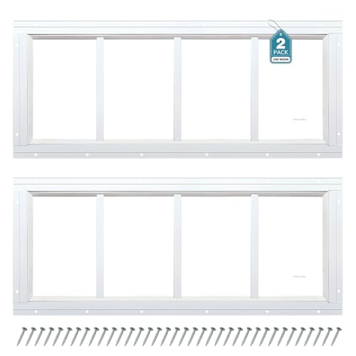 Melkus Shed Window 10x23 2 Pack Transom Window Fixed Design with Tempered Glass Perfect for Shed Chicken Coop Barn Greenhouse Garage Playhouse Storage Room White