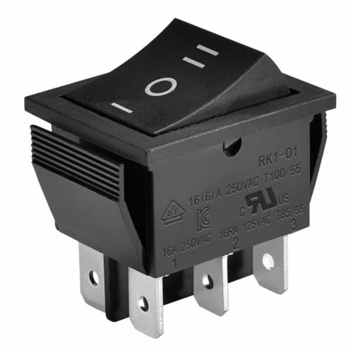 Interruptor Basculante DPDT ON/OFF/ON 6 pin (1, Negro, DPDT ON/OFF/ON)