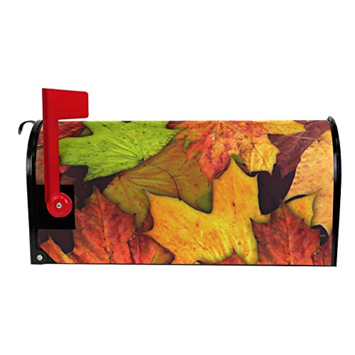 Naanle Autumn Magnetic Mailbox Cover, Fall Leaves Mailbox Wrap Home Decorative For Large Size 25.5”(L) X 20.8”(W) #TOP1