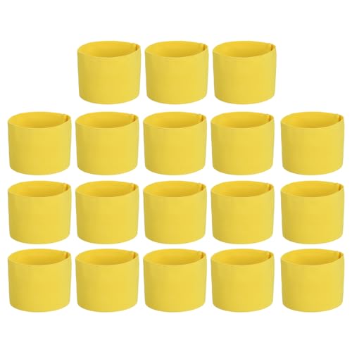 YOKIVE 18 brazaletes elásticos para capitán, ideales para jóvenes y adultos, jugadores de baloncesto (amarillo claro, 13 x 2.8 pulgadas)
