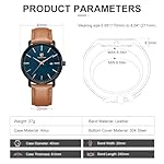 Minimalist Waterproof Quartz Watches for Men with Leather Strap, Auto Date - Image 3