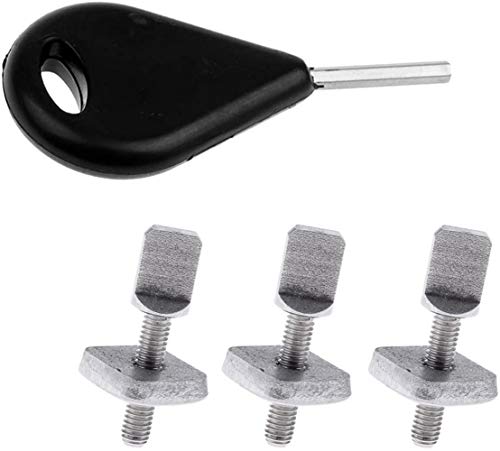 SGerste Kit de reemplazo de placa y tornillo de aleta deslizante Longboard de tabla de surf y llave de aleta para levantarse tabla de paleta