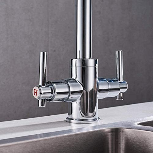 Robinet mural double chrome pour lavabo au design rond rétro - 8