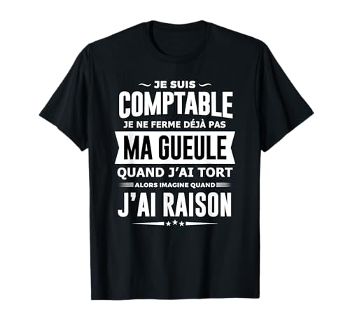 Comptable je ferme pas ma gueule cadeau Compta humour T-Shirt
