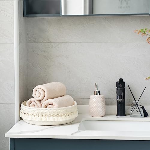 Mkono Macrame Boho Woven Decorative Rope Basket for Perfume and Cosmetics Storage - Cosy Home Interiors Mkono Macrame Boho Woven Decorative Rope Basket for Perfume and Cosmetics Storage - Image 8