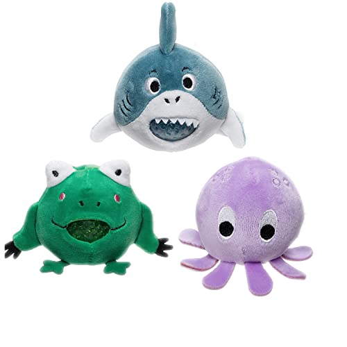 Ariel EDGE Stress Buster Toy Stress Relief Ball for Kids/Adult -Squeeze Squishy Ball with Soft Plush Cover on The Outside-Multiple Character (Ocean kit-3pcs)