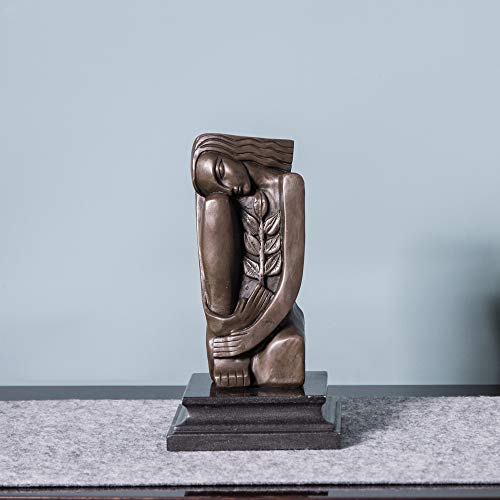 Estatua femenina abstracta de bronce moderno 9.6 in miniatura 4