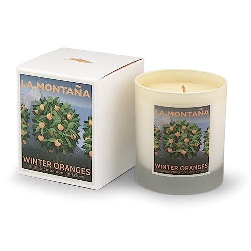 La Montaña Winter Oranges | Luxury Home Scented Candles Inspired By Spain | Natural Wax | Valencia Orange, Cinnamon, Red Apple, And Clove #TOP6
