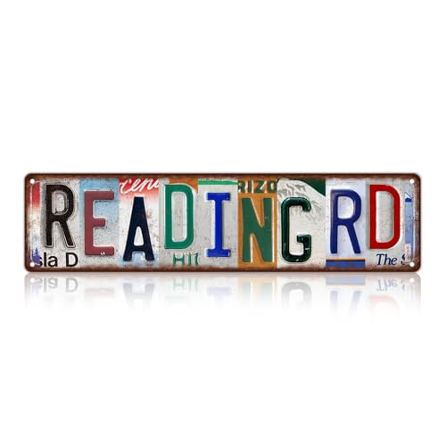 JBYMsign Vintage Book Nook Street Sign Reading Rd Wall Decor