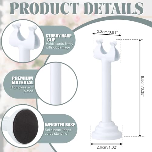 Image of 24 Pcs White Table Number Holder Metal 3.15 in Place Card Holder