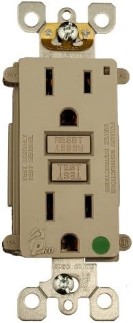 Leviton 7599-HFG 15-Amp, 125-Volt, SmartLockPRO Duplex Receptacle, Straight Blade, Hospital Grade, GFCI, Gray