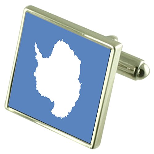 Gemelos de la Antártida en plata esterlina con diseño de bandera