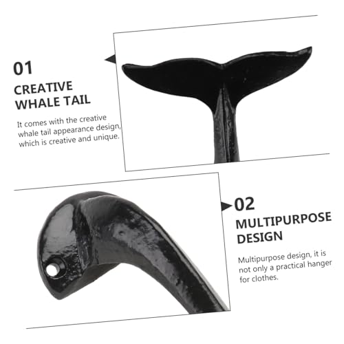 Crochets muraux en fer queue de baleine pour rangement vêtements clés - 4