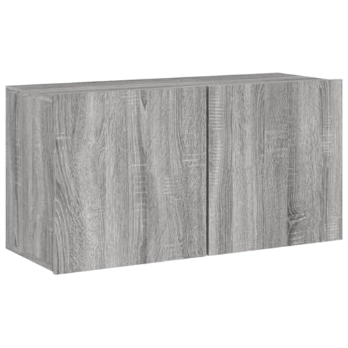 Mimdixy TV Board Fernsehtisch Holz, 4-TLG. Wohnwand Grau Holzwerkstoff Sideboard Wohnzimmer TV für Wohnzimmer, Büro Schlafzimmer – Bild 7