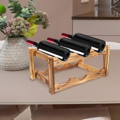 Soporte de vino de madera estilo europeo para organización miniatura 2