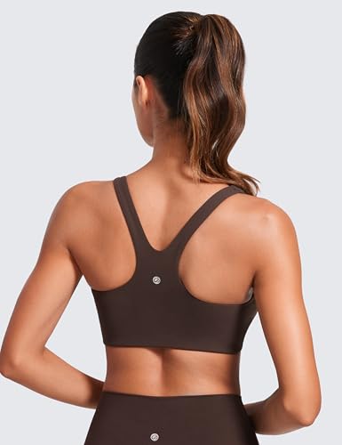 Image of CRZ YOGA Butterlift Square Neck Sports Bras | Double Lined, Light Support, Non Padded, Yoga, Buttery Soft, V-Shaped Racerback, for Women