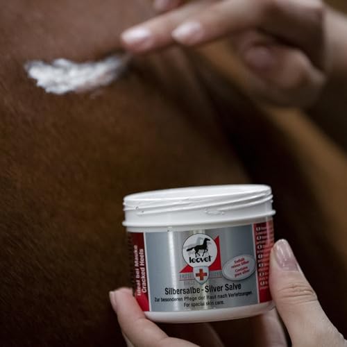 RL24 – leovet Silbersalbe – Pferdesalbe mit Silber, Panthenol & Zink – antiseptischer Pferdebalsam – Salbe mit hochwertigen Pflanzenölen – Haut- & Hufpflege – Wundsalbe ideal bei Mauke – 1 x 150 ml
