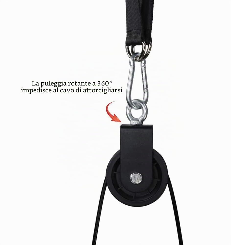 LFJ Carrucola Palestra, Lat Machine Palestra Casa Home Gym Sistema di Puleggia Barra Tricipiti Cavi Pulley Attrezzi per Palestra
