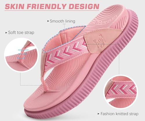Image of KuaiLu Womens Orthotic Flip Flops with Arch Support Cushion Recovery Sandal