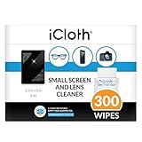 iCloth Lens Cleaning Wipes [5 x 3.5 Inches - 300 Wipes] Safe for All Screens, Electronics & Glasses.