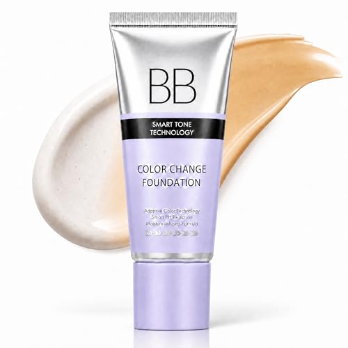 Image of BB Cream Foundation, Adaptive Color Changing BB Cream Foundation Tinted Moisturizer, All in One Buildable Coverage Protection Concealer Face Makeup for Light Perfect Cover Finish 1.23 oz, 02 Medium