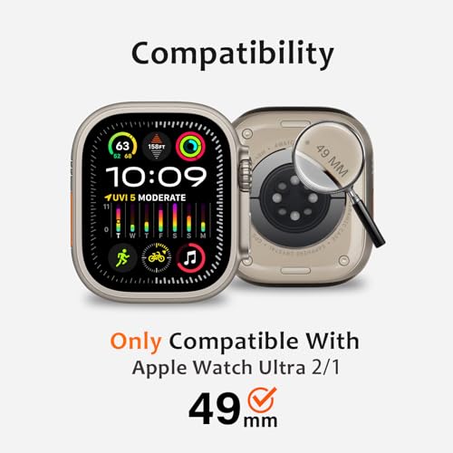 Carcasa Apple Watch Ultra 2 49mm anti-rasguños Amizee con cristal templado integrado 5