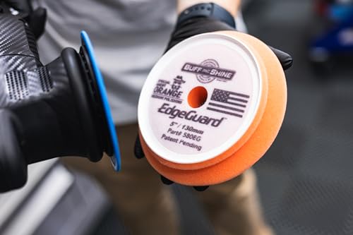 Image of Buff and Shine - EdgeGuard Foam Buffing Pads - Orange - 5 inch Cutting & Polishing Pad - Pack of 2