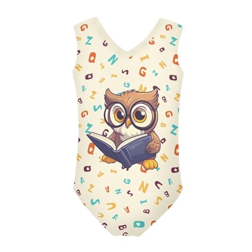 Image of Girls Cartoon Pattern One-Piece Swimsuits Sport Racer Swimwear Beach Bathing Suit, Size 5-14