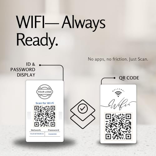 QR Code WiFi Password Card, UV Printed PVC, Easy Guest Network Access, Double-Sided by tinydabba - 5